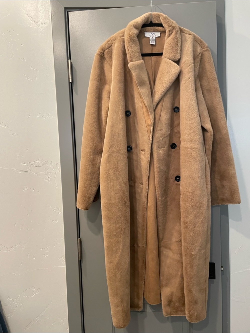 Magaschoni Camel Faux-Fur Long Coat